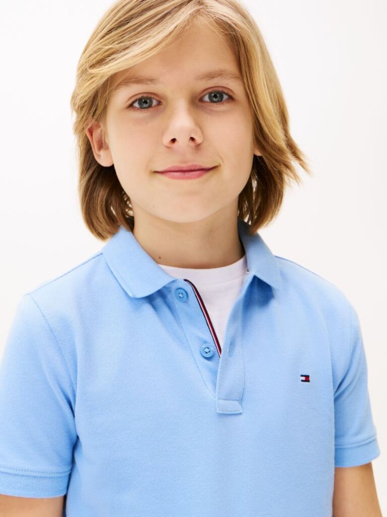 Blue Essential Flag Embroidery Regular Fit Polo  Boys