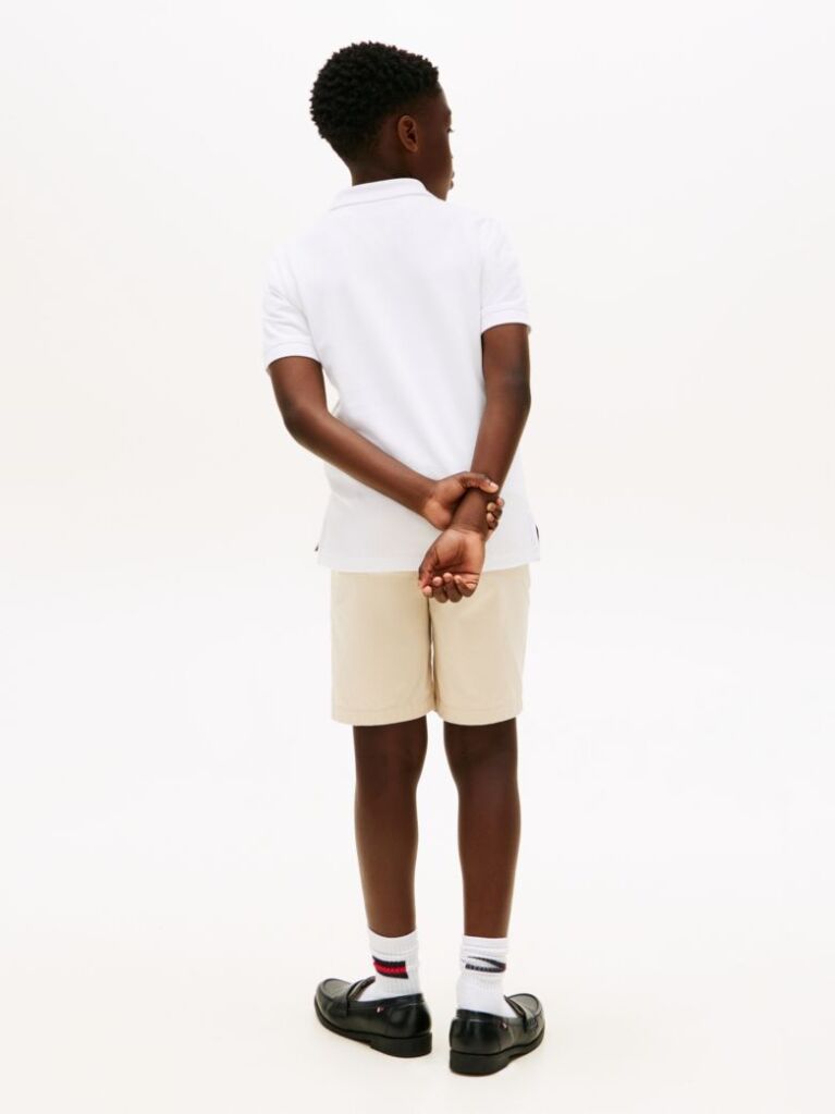 White Essential Flag Embroidery Regular Fit Polo  Boys
