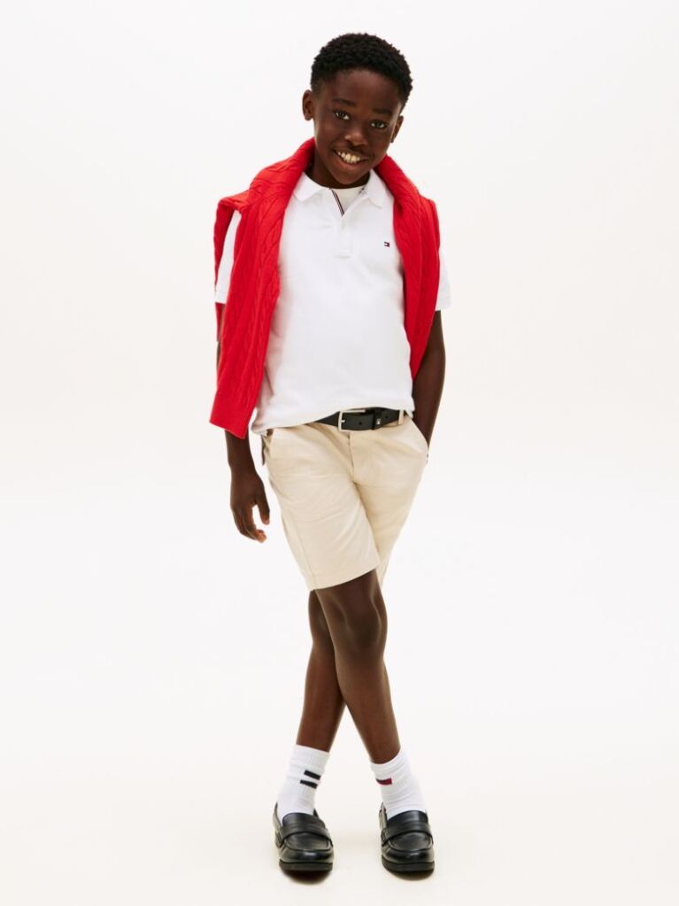 White Essential Flag Embroidery Regular Fit Polo  Boys