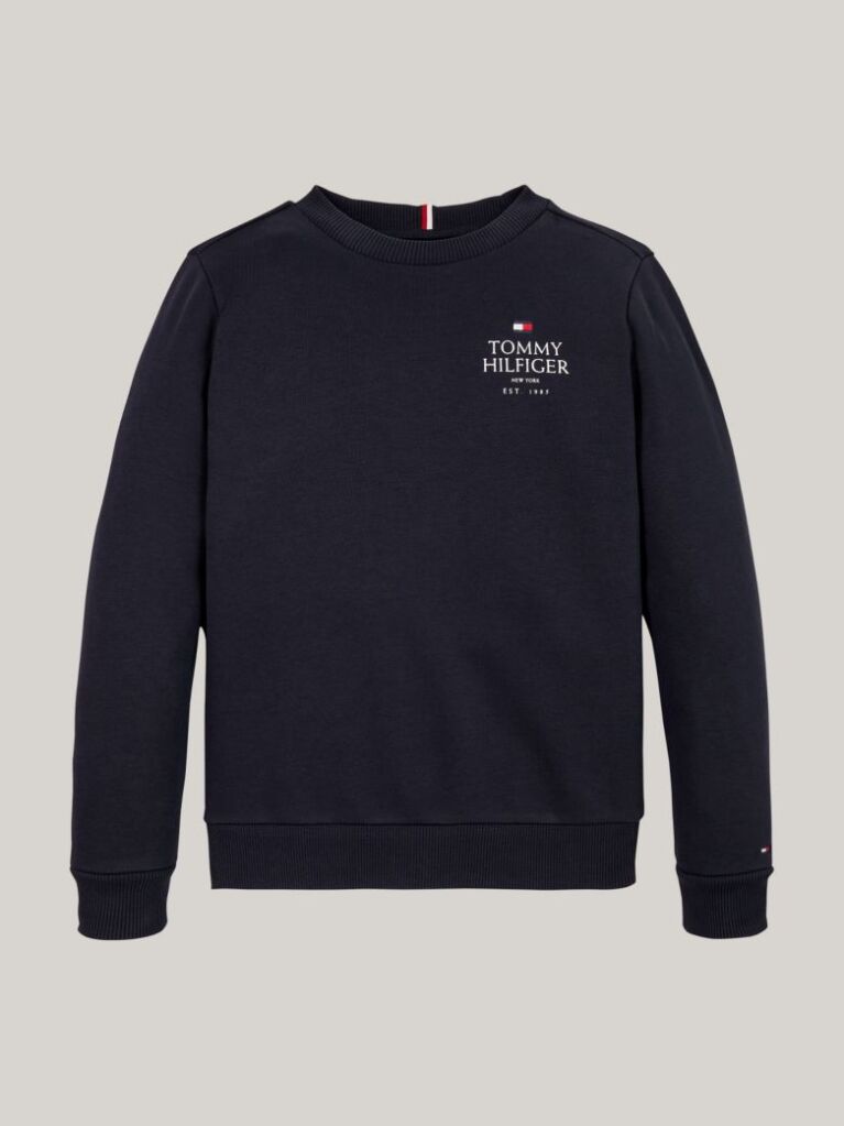 Blue Hilfiger Logo Crew Neck Sweatshirt  Boys