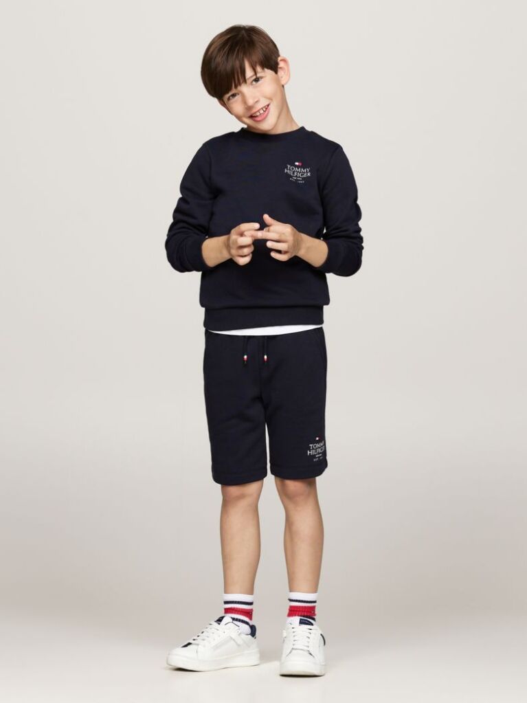 Blue Hilfiger Logo Crew Neck Sweatshirt  Boys