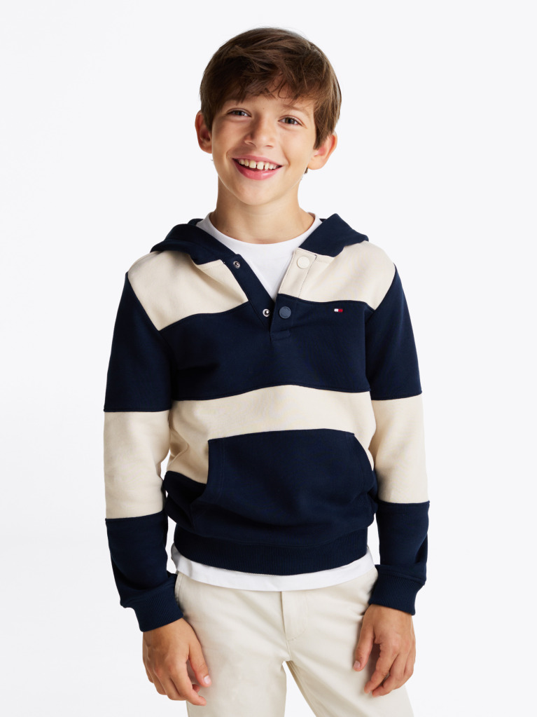 Multi Stripe Snap-Button Hoody  Boys