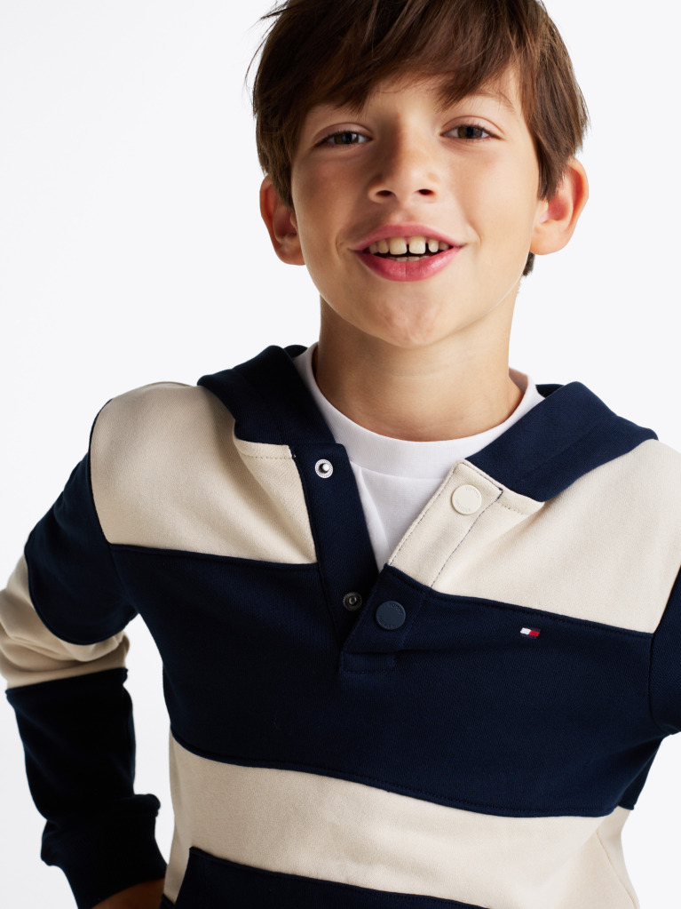 Multi Stripe Snap-Button Hoody  Boys
