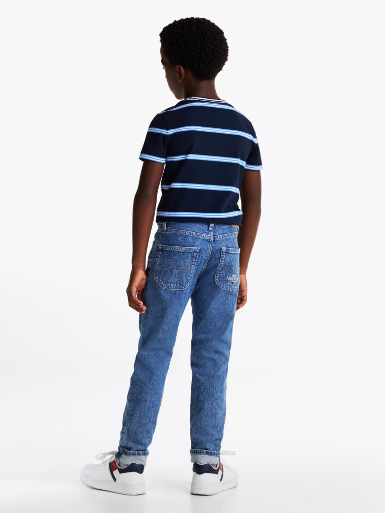 Blue Faded Straight Leg Jeans  Boys