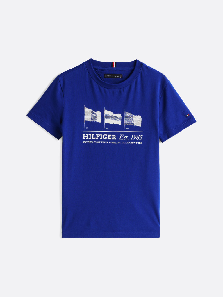 Blue Flag Graphic Crew Neck T-Shirt  Boys