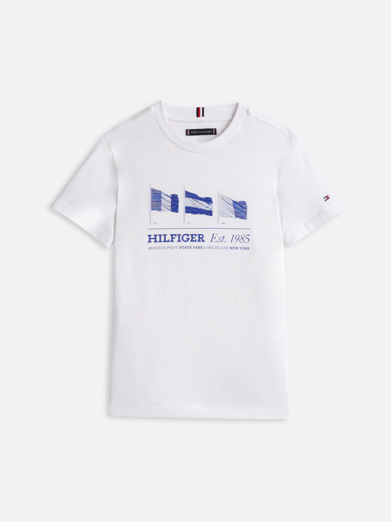 White Flag Graphic Crew Neck T-Shirt  Boys