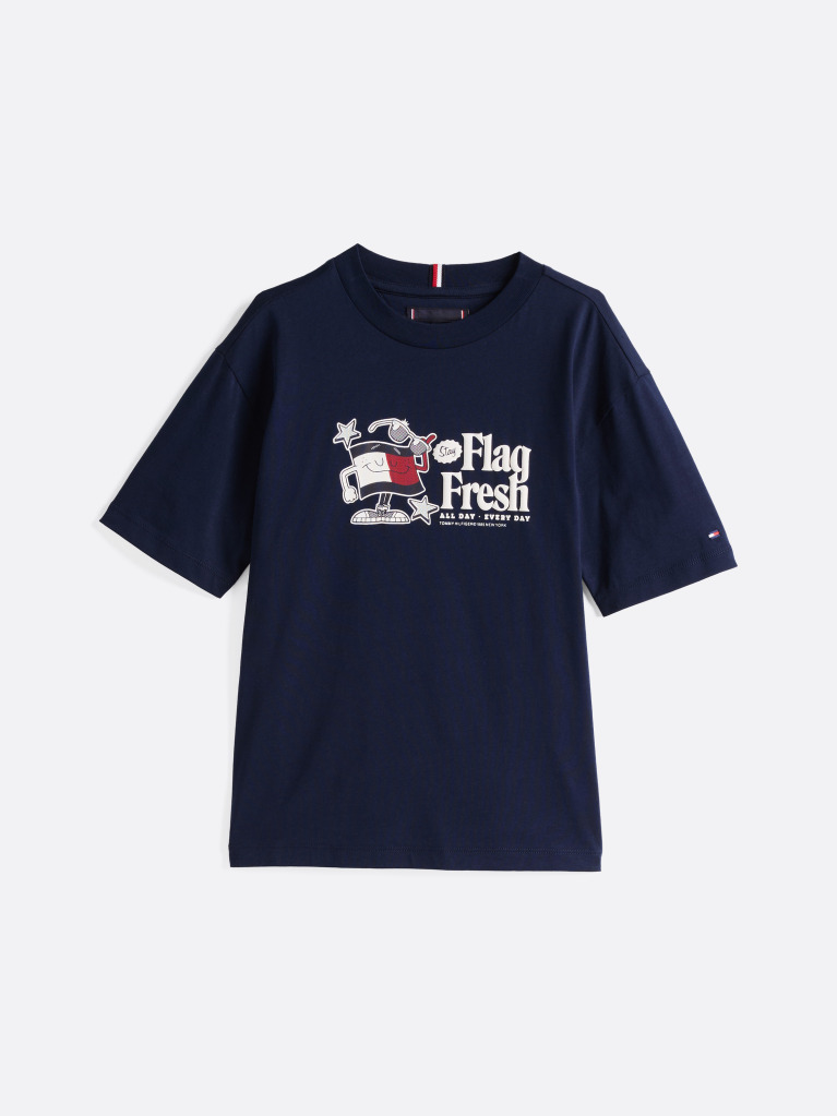 Blue Flag Slogan T-Shirt  Boys
