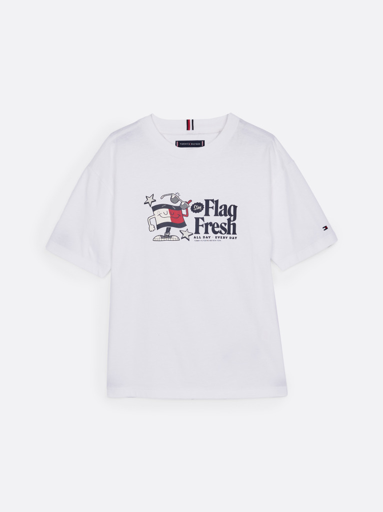 White Flag Slogan T-Shirt  Boys