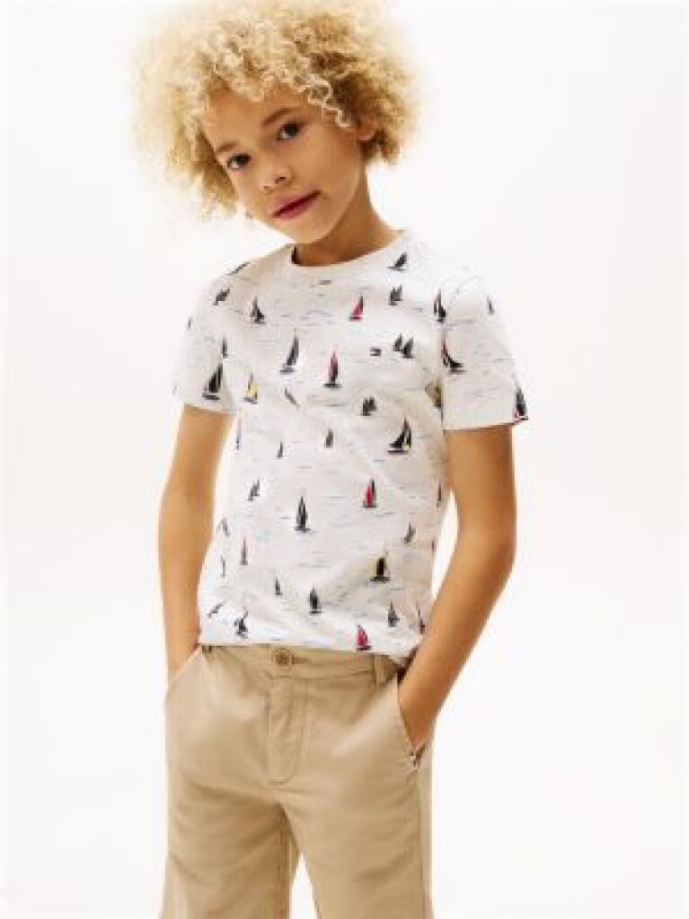 Multi Print Crew Neck T-Shirt  Boys