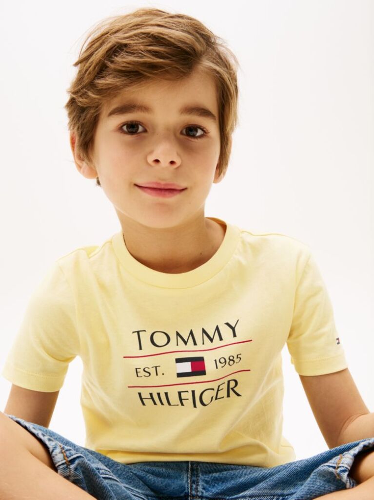 Yellow Logo Crew Neck T-Shirt  Boys