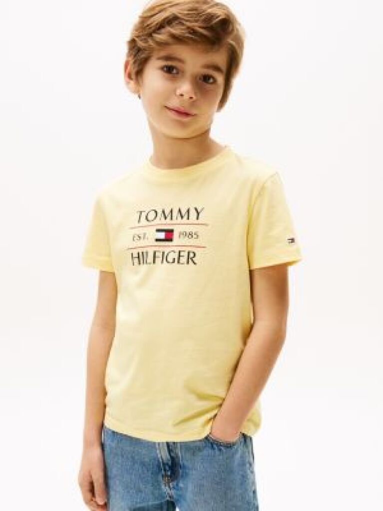 Yellow Logo Crew Neck T-Shirt  Boys