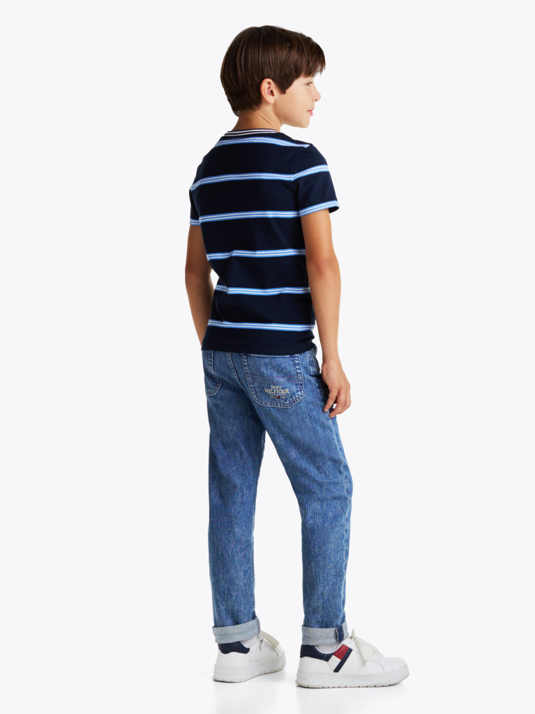 Multi Stripe Crew Neck T-Shirt  Boys
