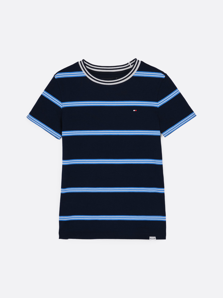 Multi Stripe Crew Neck T-Shirt  Boys