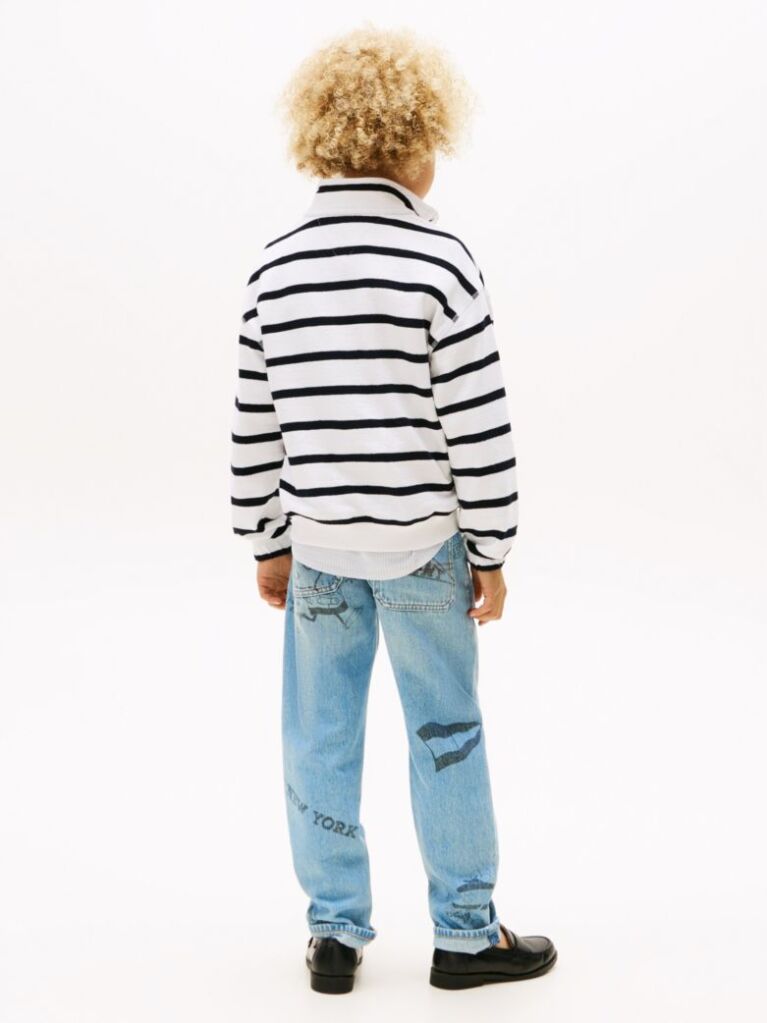Multi Breton Stripe Half-Zip Sweatshirt  Boys