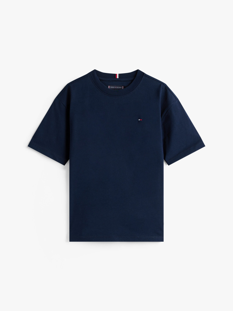 Blue Flag Embroidery Crew Neck T-Shirt  Boys