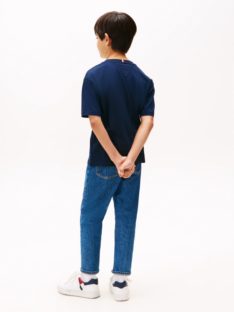 Blue Flag Embroidery Crew Neck T-Shirt  Boys