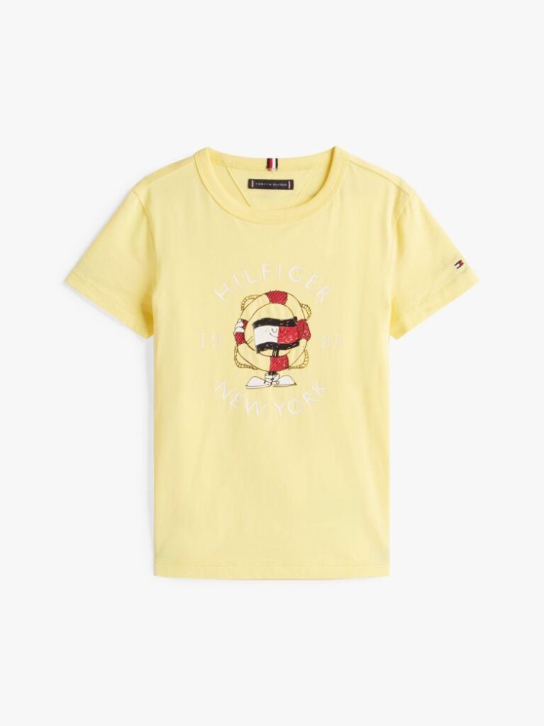 Yellow Flag Character Back Logo T-Shirt  Boys
