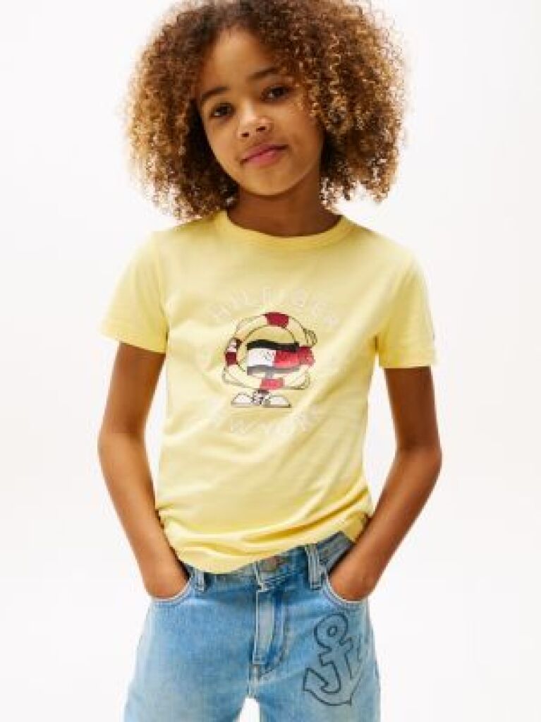 Yellow Flag Character Back Logo T-Shirt  Boys
