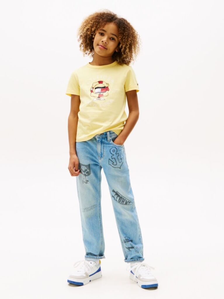 Yellow Flag Character Back Logo T-Shirt  Boys