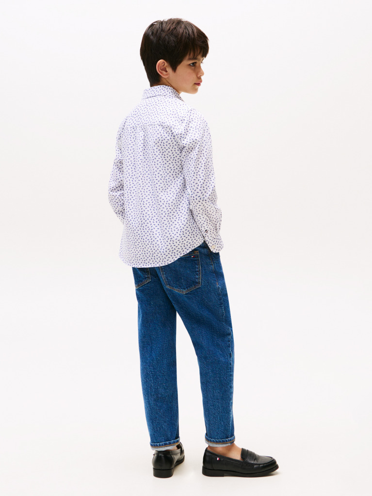 Multi All Over Mini Print Shirt Long Sleeve  Boys