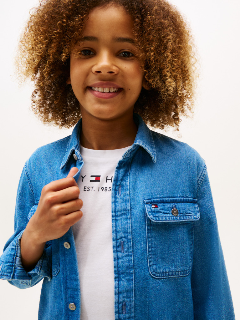 Denim Mid Wash Denim Shirt  Boys