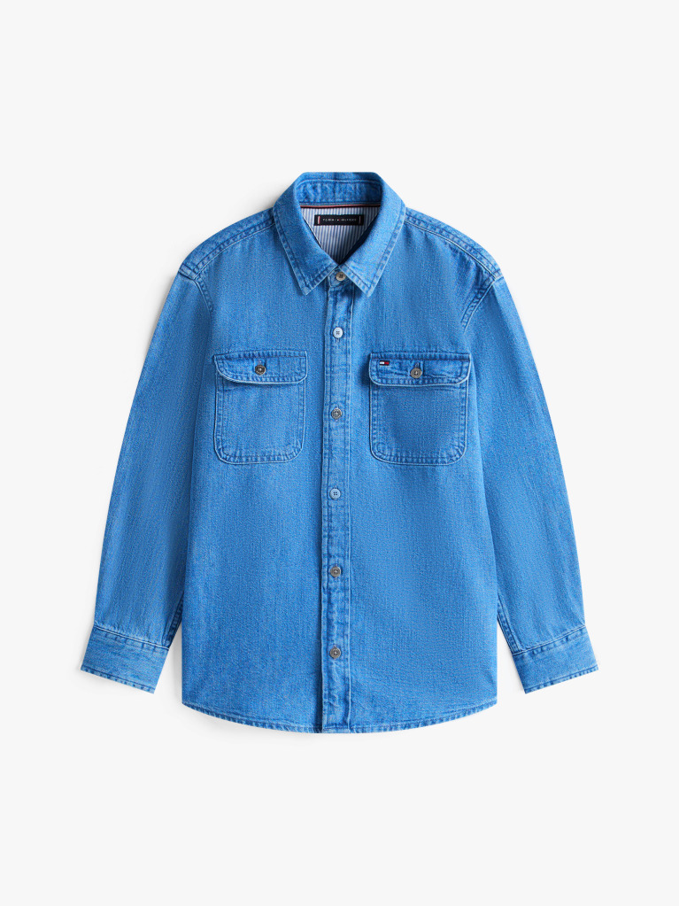 Denim Mid Wash Denim Shirt  Boys