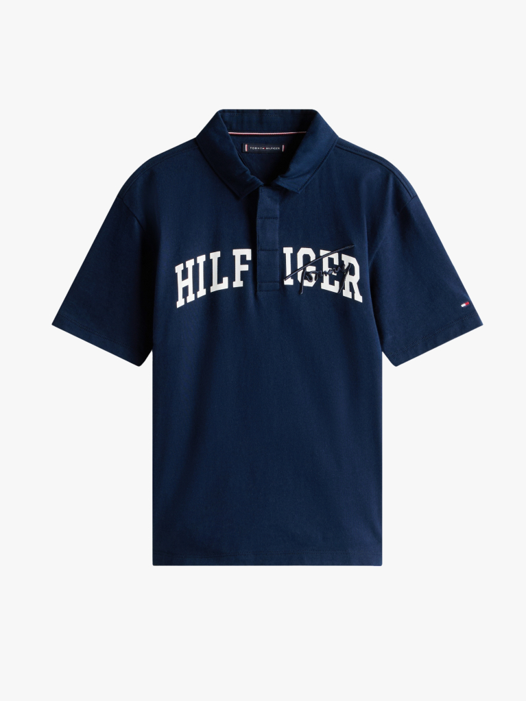 Blue Mixed Logo Regular Fit Polo Shirt  Boys