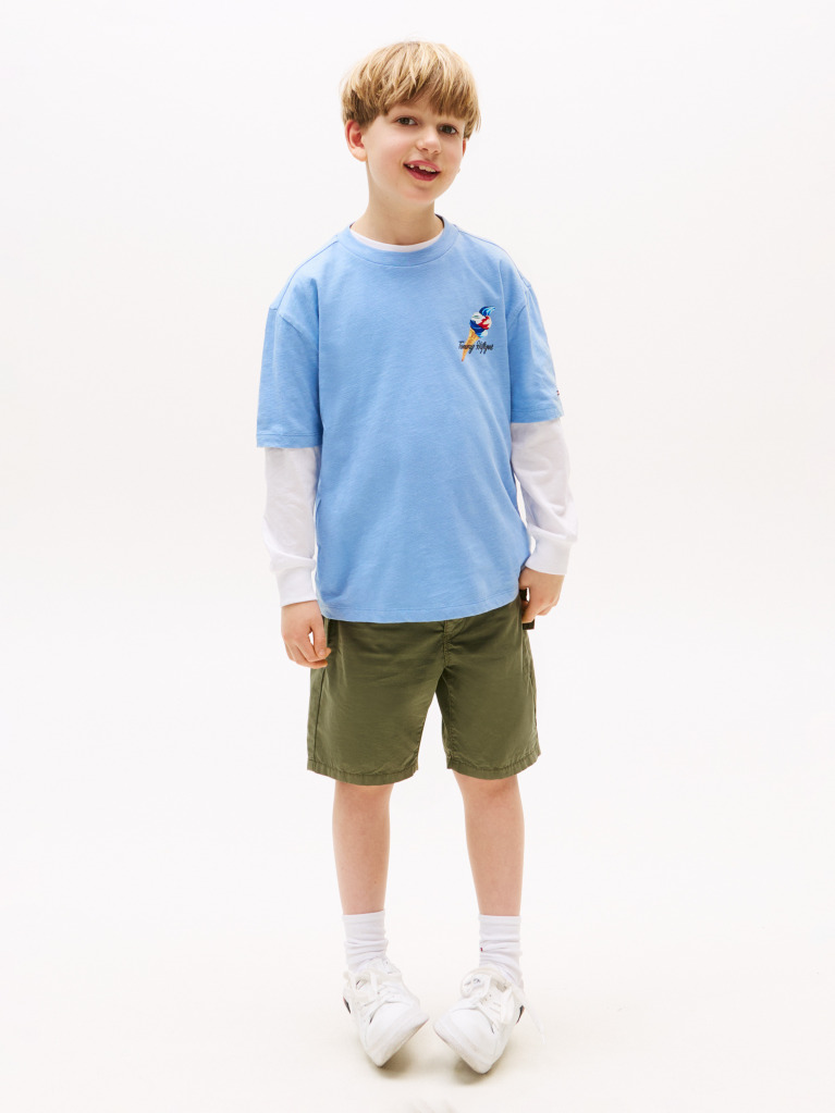 Blue Back Graphic Textured T-Shirt  Boys