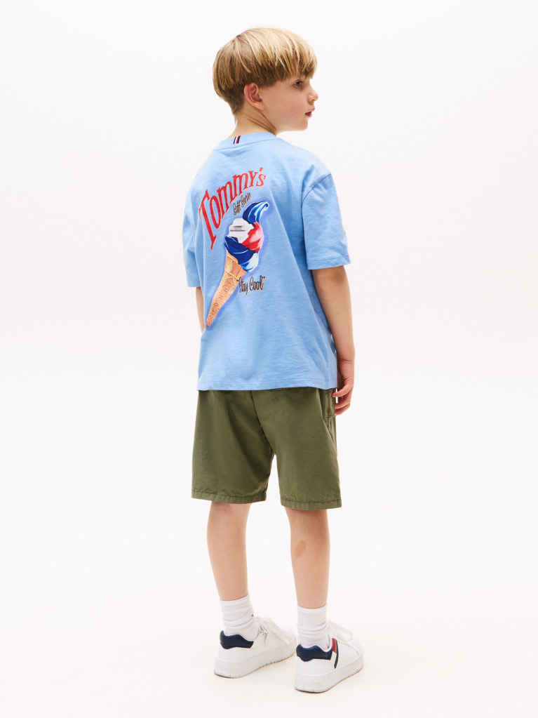 Blue Back Graphic Textured T-Shirt  Boys