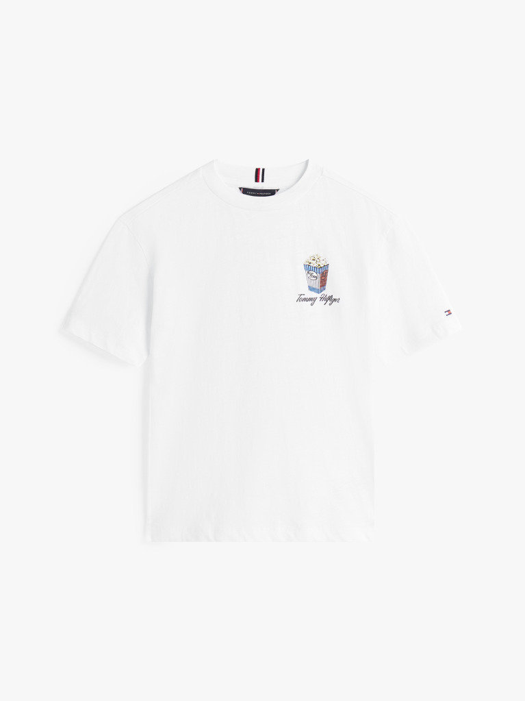 White Back Graphic Textured T-Shirt  Boys