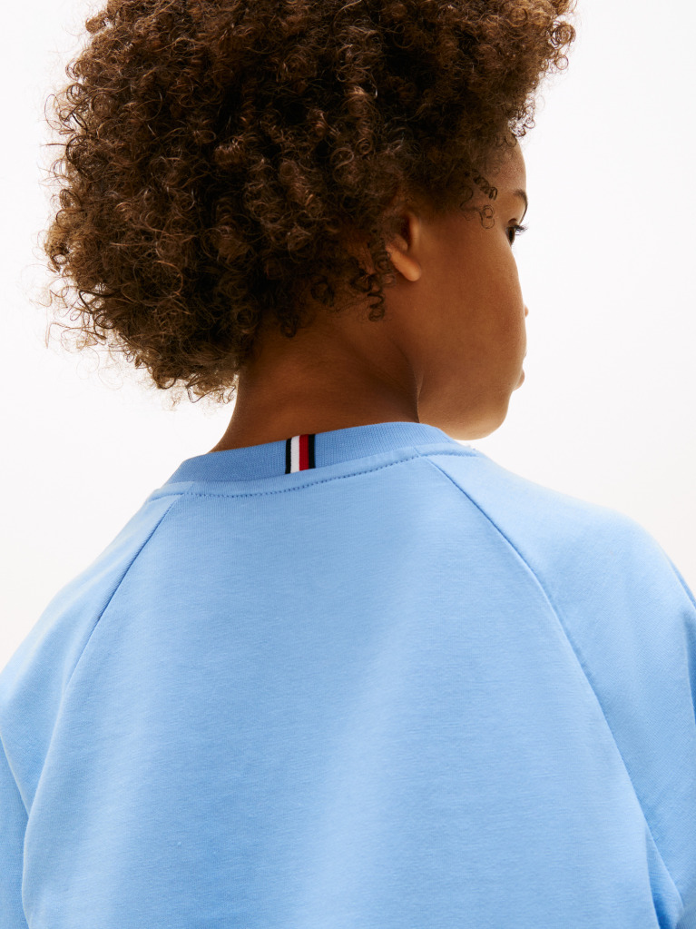 Blue Mixed Logo Raglan Sleeve T-Shirt  Boys