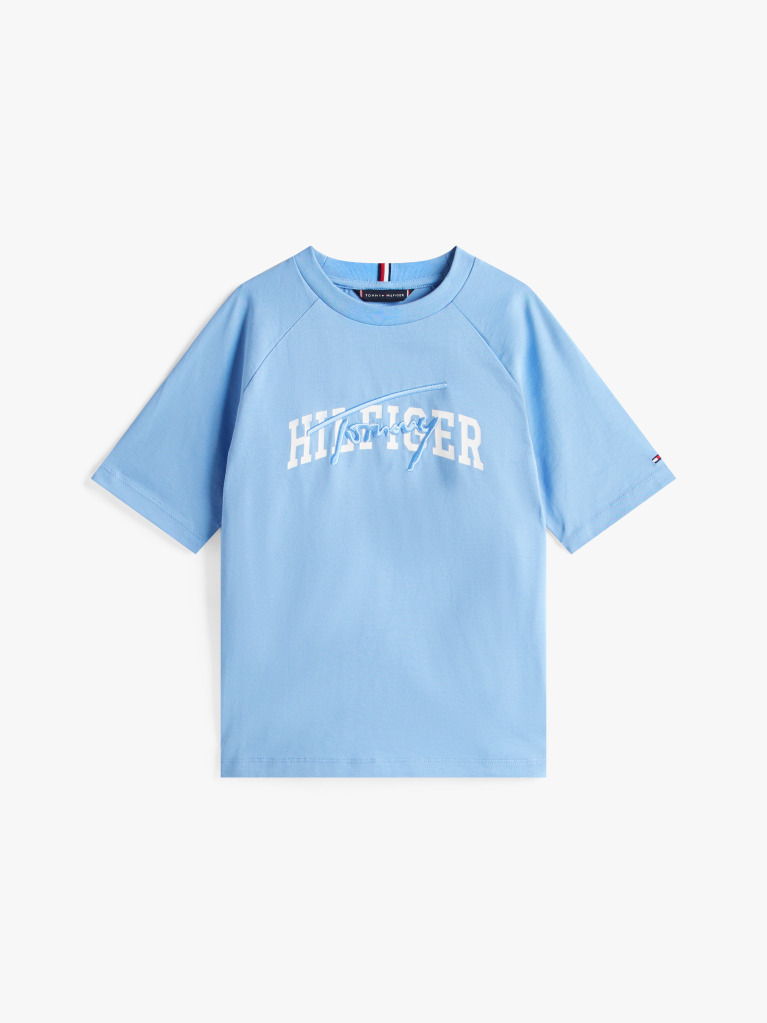 Blue Mixed Logo Raglan Sleeve T-Shirt  Boys