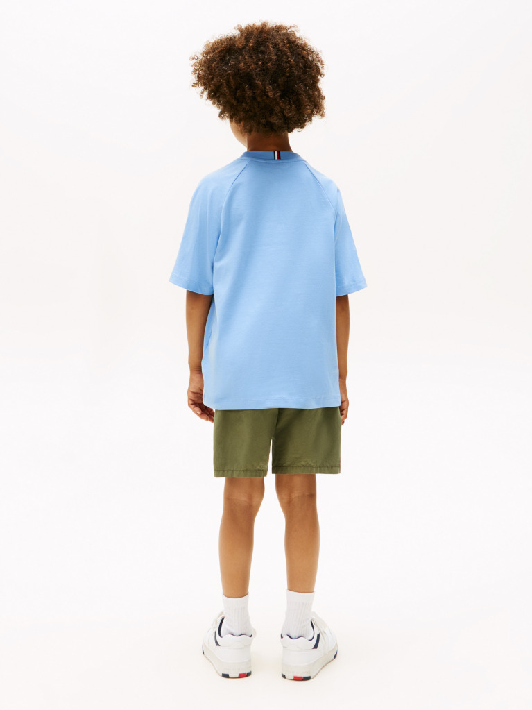 Blue Mixed Logo Raglan Sleeve T-Shirt  Boys