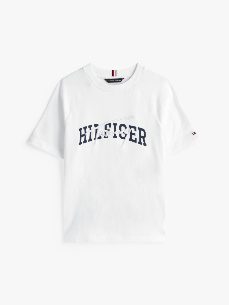 White Mixed Logo Raglan Sleeve T-Shirt  Boys