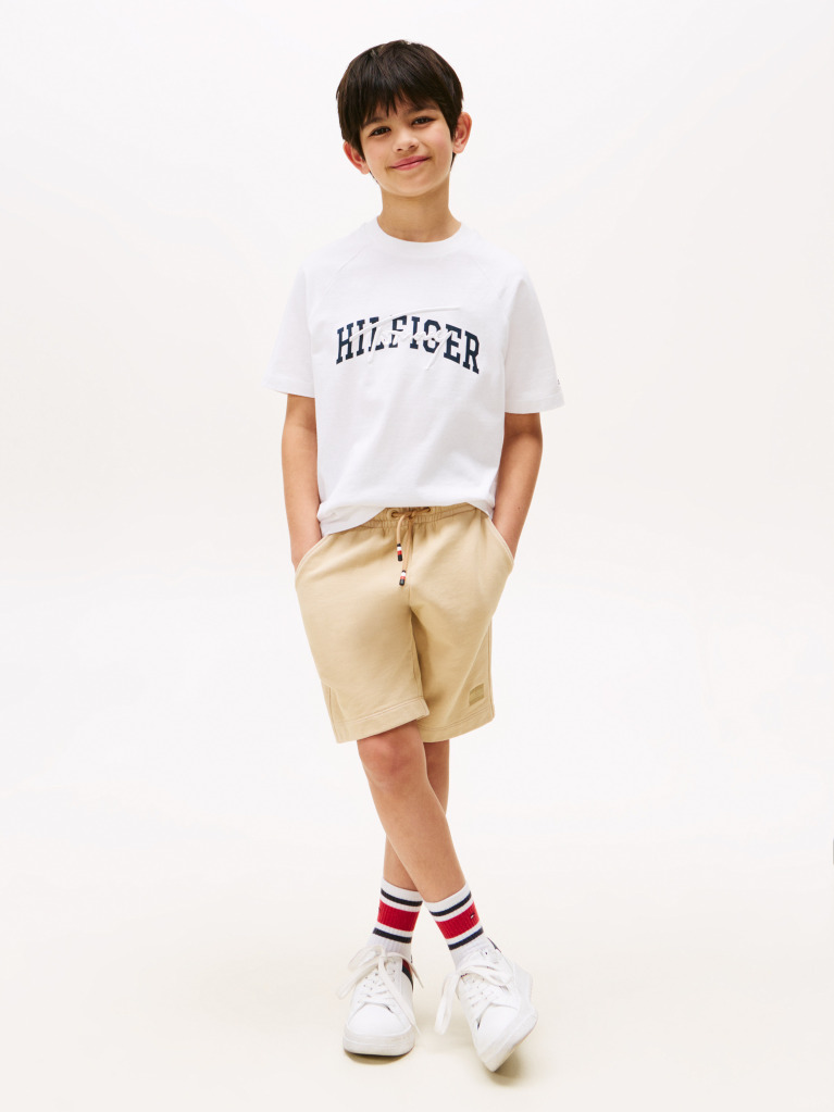 White Mixed Logo Raglan Sleeve T-Shirt  Boys
