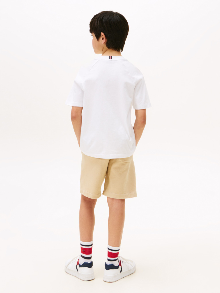 White Mixed Logo Raglan Sleeve T-Shirt  Boys
