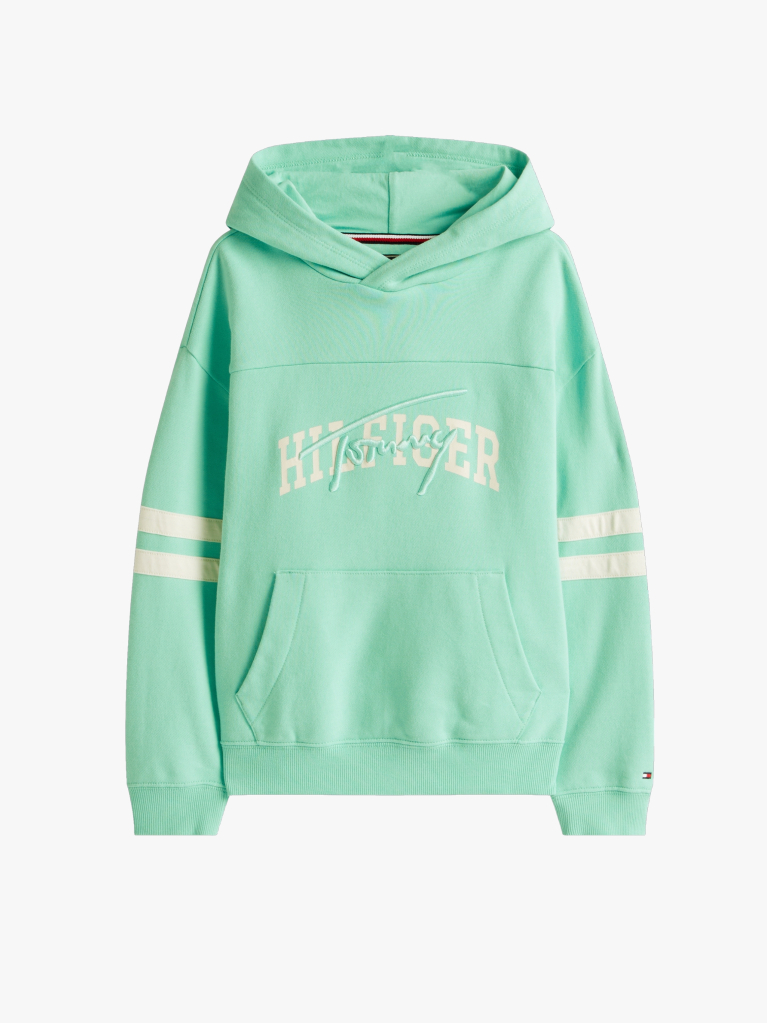 Green Mixed Logo Graphic Hoody  Boys