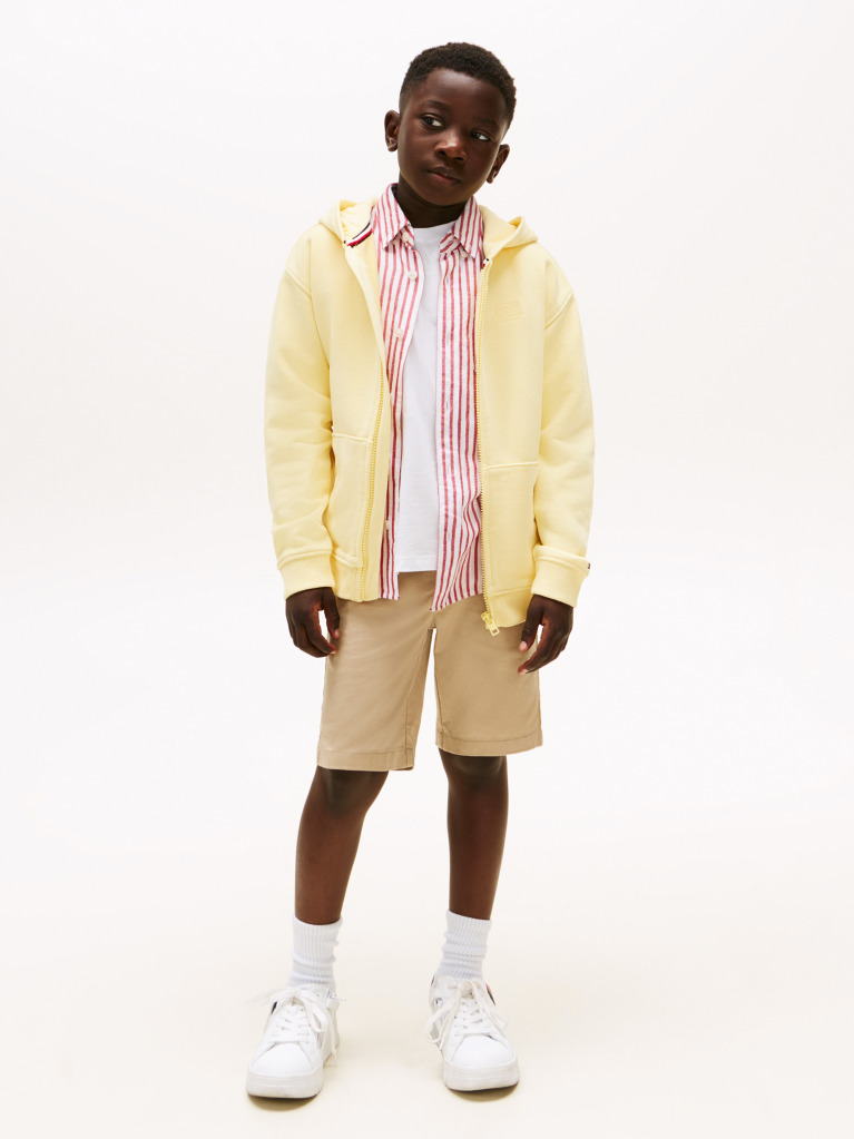Yellow Tonal Flag Embroidery Zip-Thru Hoody  Boys