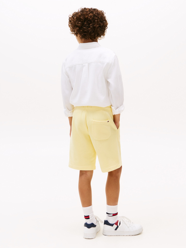 Yellow Tonal Flag Embroidery Sweat Shorts  Boys