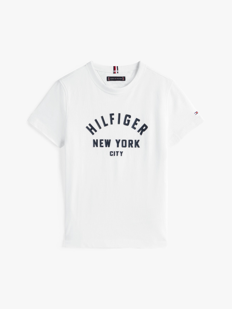 White Curved Graphic T-Shirt  Boys