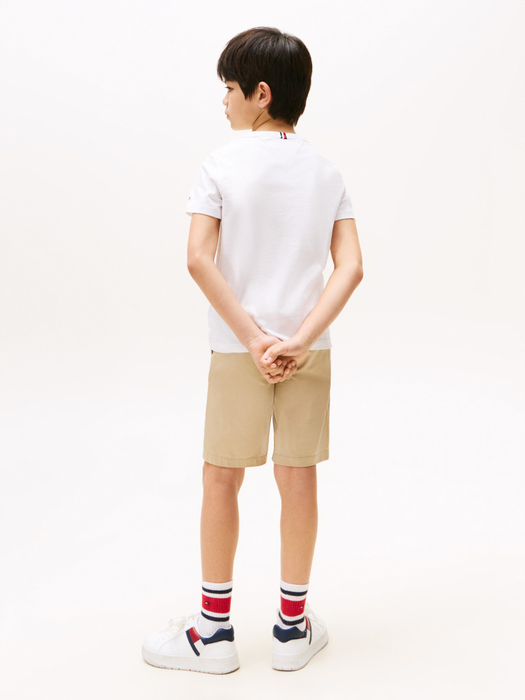 White Curved Graphic T-Shirt  Boys
