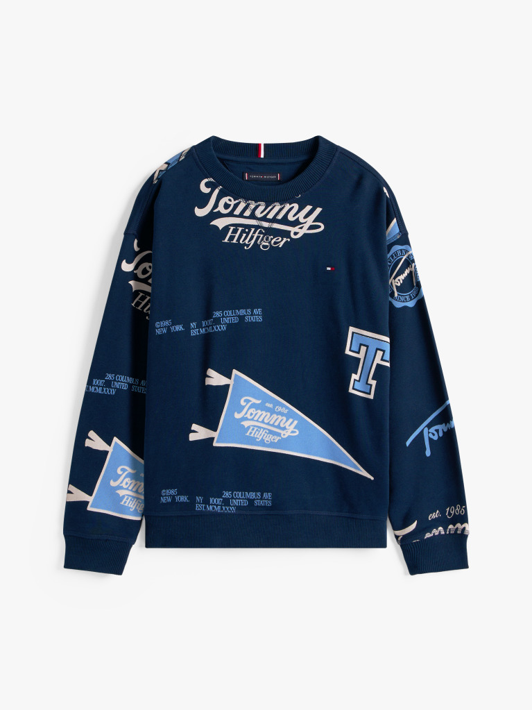 Blue All-Over Logo Print Sweatshirt  Boys