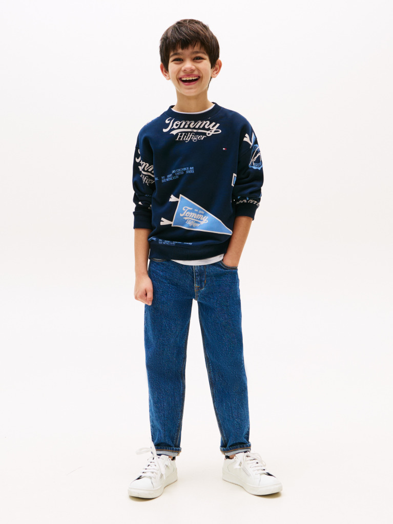 Blue All-Over Logo Print Sweatshirt  Boys