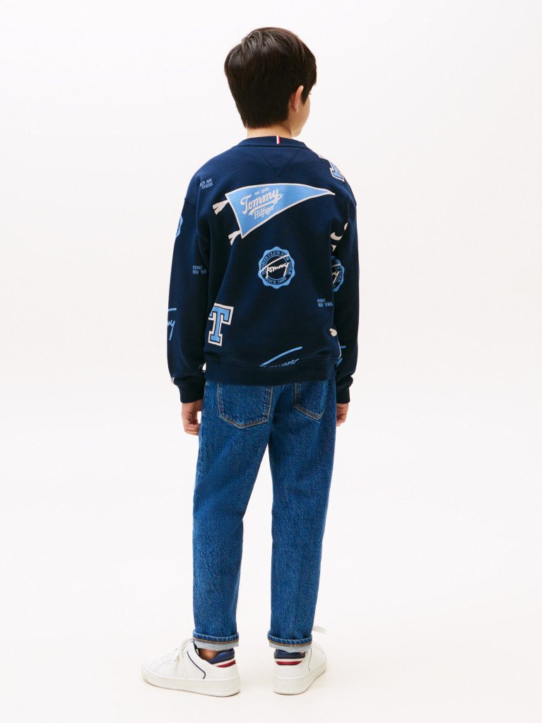 Blue All-Over Logo Print Sweatshirt  Boys