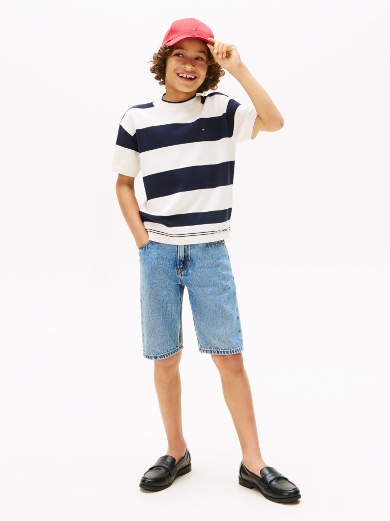 Multi Rugby Stripe Short Sleeve Jumper  Boys