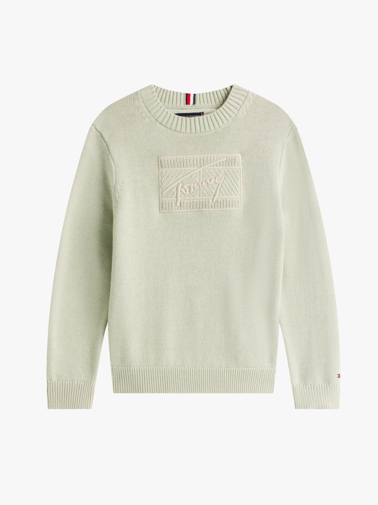 Green Signature Tonal Logo Flag Jumper  Boys