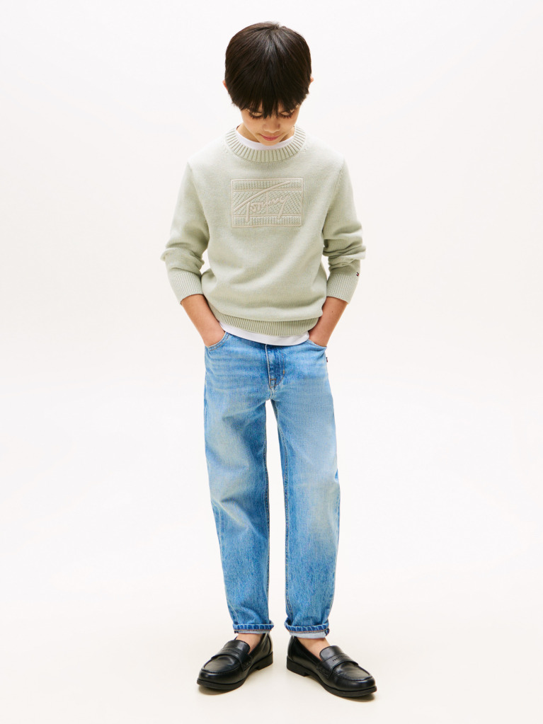Green Signature Tonal Logo Flag Jumper  Boys