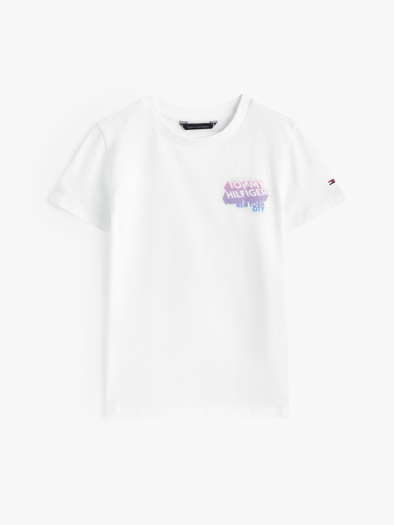 White Graffiti Logo Print T-Shirt  Boys