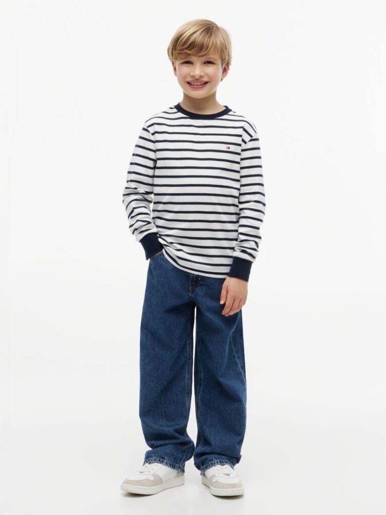 Multi Essential Stripe Relaxed Long Sleeve T-Shirt  Boys