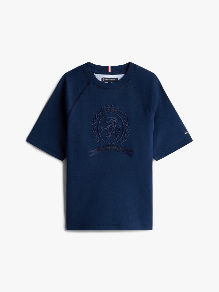 Blue Tonal TH Crest Crew Neck T-Shirt  Boys